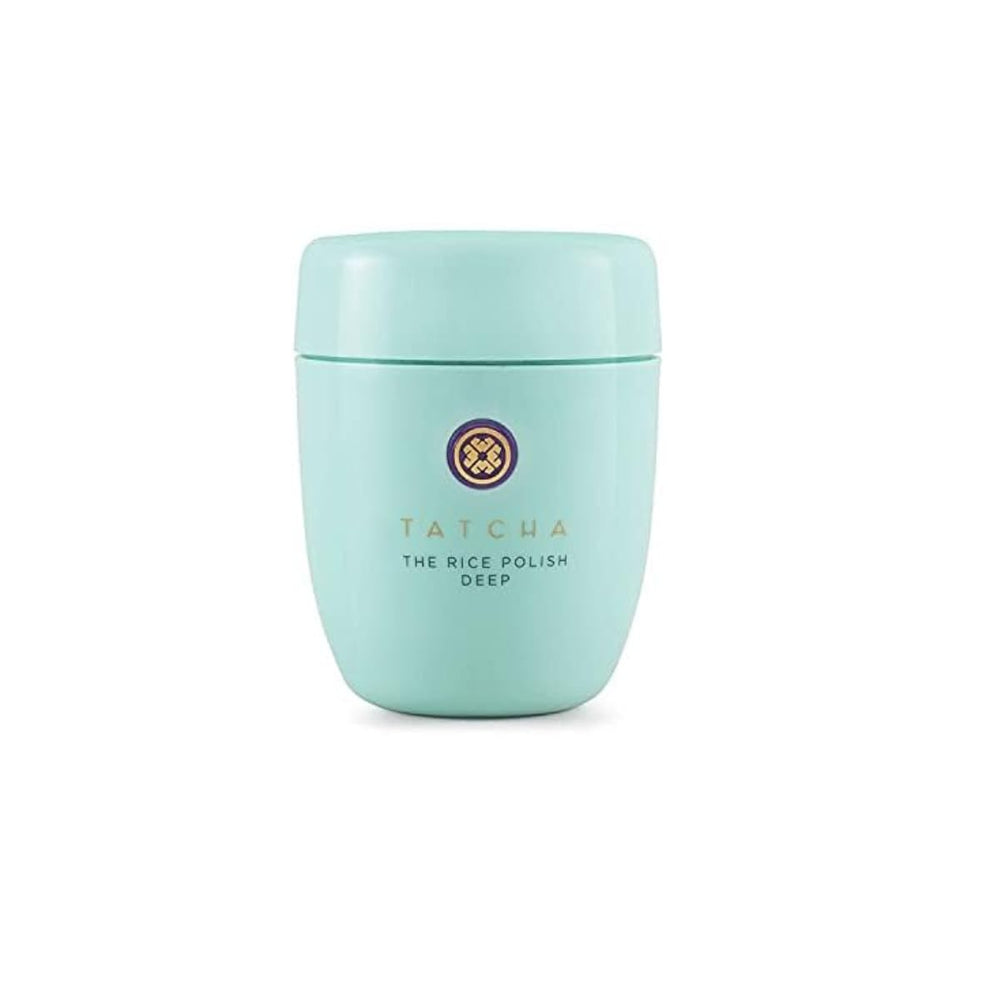 Frasco de Tatcha Rice Polish Deep para exfoliación suave y piel radiante.