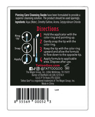 Tattoo Goo Aplicación sin tacto para cuidado del piercing, limpieza segura.