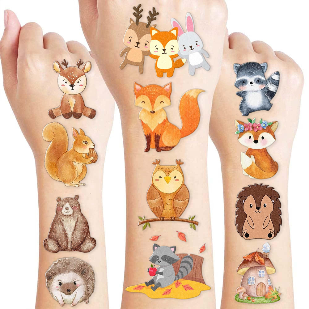 Tatuajes Temporales Bosque con ciervo para fiesta infantil al aire libre