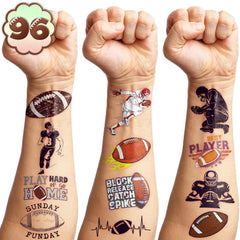 Tatuajes temporales fútbol 96pcs – hojas pre-cortadas listas para fiestas