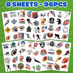 Tatuajes temporales fútbol 96pcs – papel ecológico y seguro