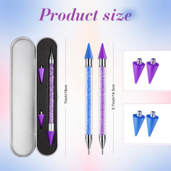 Tatuo puntero doble extremidad para uso versátil en uñas y manualidades.