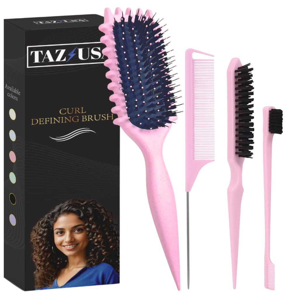 TAZ USA Cepillo definidor para rizos con cerdas anchas para deshacer nudos con suavidad