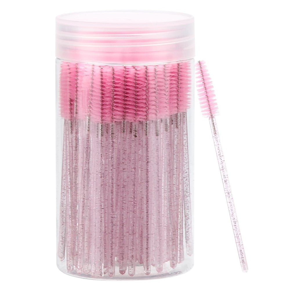 Aplicadores desechables de Tbestmax para pestañas rosa con envase, ideal para viaje e higiene.