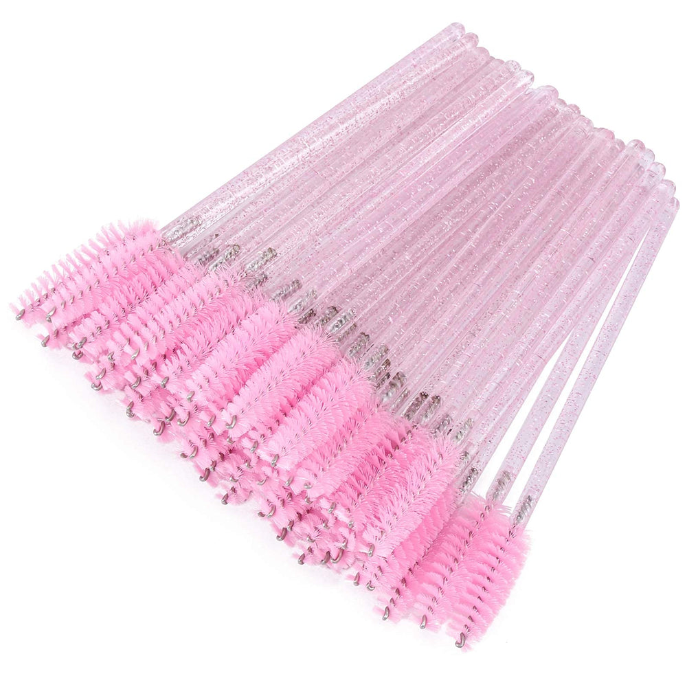 Tbestmax cepillos desechables para máscara con mango negro brillante, ideal para pestañas limpias.