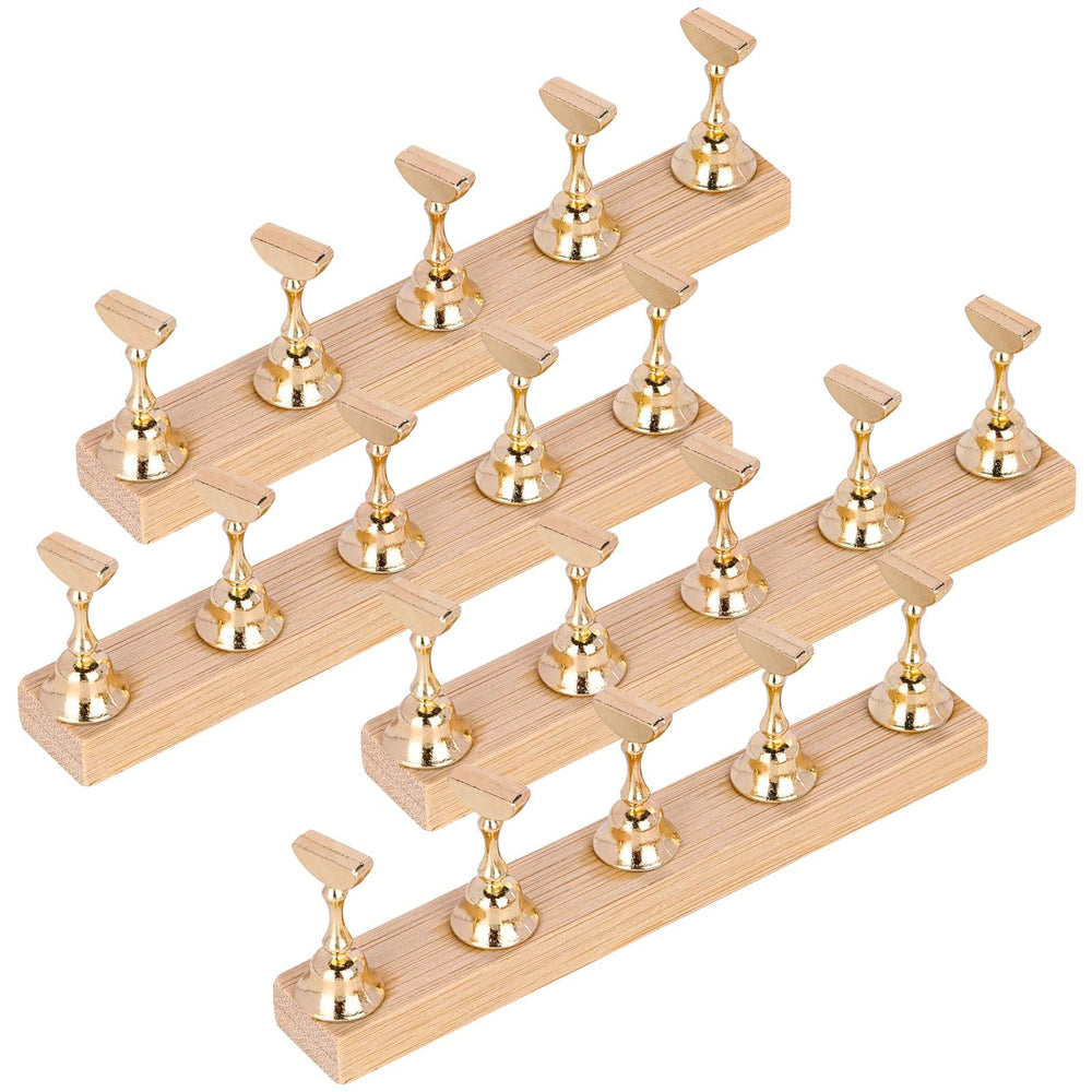 Tbestmax estante de uñas con base de madera para exhibir uñas de práctica.