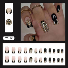 Uñas falsas TBRZTR reutilizables con adherente, para retoques sin dañar uñas.