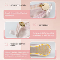 TCULIHWY bolso maquillaje rosa, diseño con lazo, perfecto para regalo o uso diario.