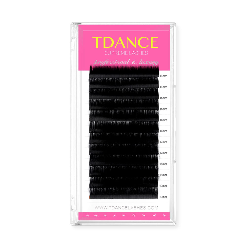 TDANCE extensions cils Matte Noir texture soie pour un look léger et confortable.