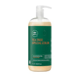 Tea Tree Special Color Conditioner botella con chorro para desenredar el cabello.