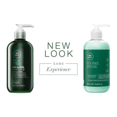 Aplicación suave del Tea Tree Hair and Body Moisturizer en cabello para hidratación duradera