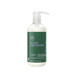 Tea Tree Lavanda Menta limpiador-acondicionador en botella; hidrata cabello grueso y rizos.
