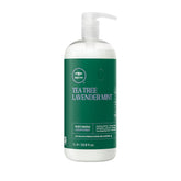 Conditionneur Tea Tree Lavande Menthe en bouteille, hydratation douce pour cheveux secs.