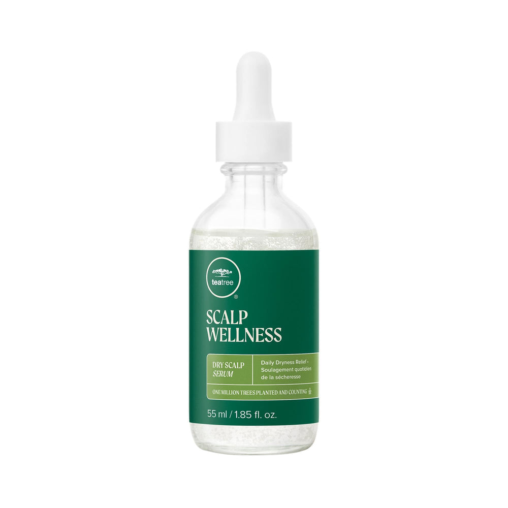 Tea Tree Serum cabello seco frente: hidratación suave diaria.