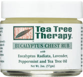 Tea Tree Therapy Aceite pecho eucalipto australiano, aroma fresco para inhalación suave.