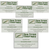 Tea Tree Therapy barra vegetal de jabón con eucalipto, aroma refrescante para piel suave.