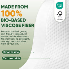TEAWOO toallas viscosa 100% para piel sensible, enfoque doble cara para maquillaje.