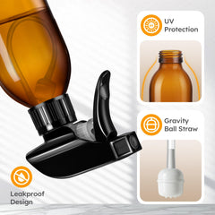 Tecohouse botella 4oz ámbar para cabello, niebla suave para styling.