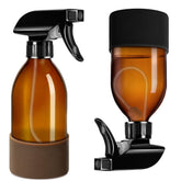 Tecohouse botellas de vidrio ámbar con rociado 360° para limpieza eficiente.