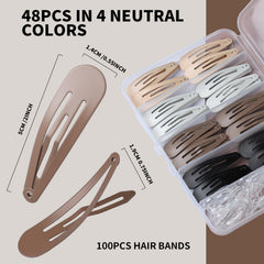 Pinzas Teenitor en cuatro colores neutros, combinación versátil para cualquier peinado.