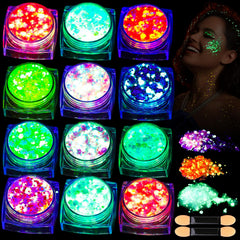 Teenitor Gel Brillo para oscuridad con luz UV, ideal para fiestas.