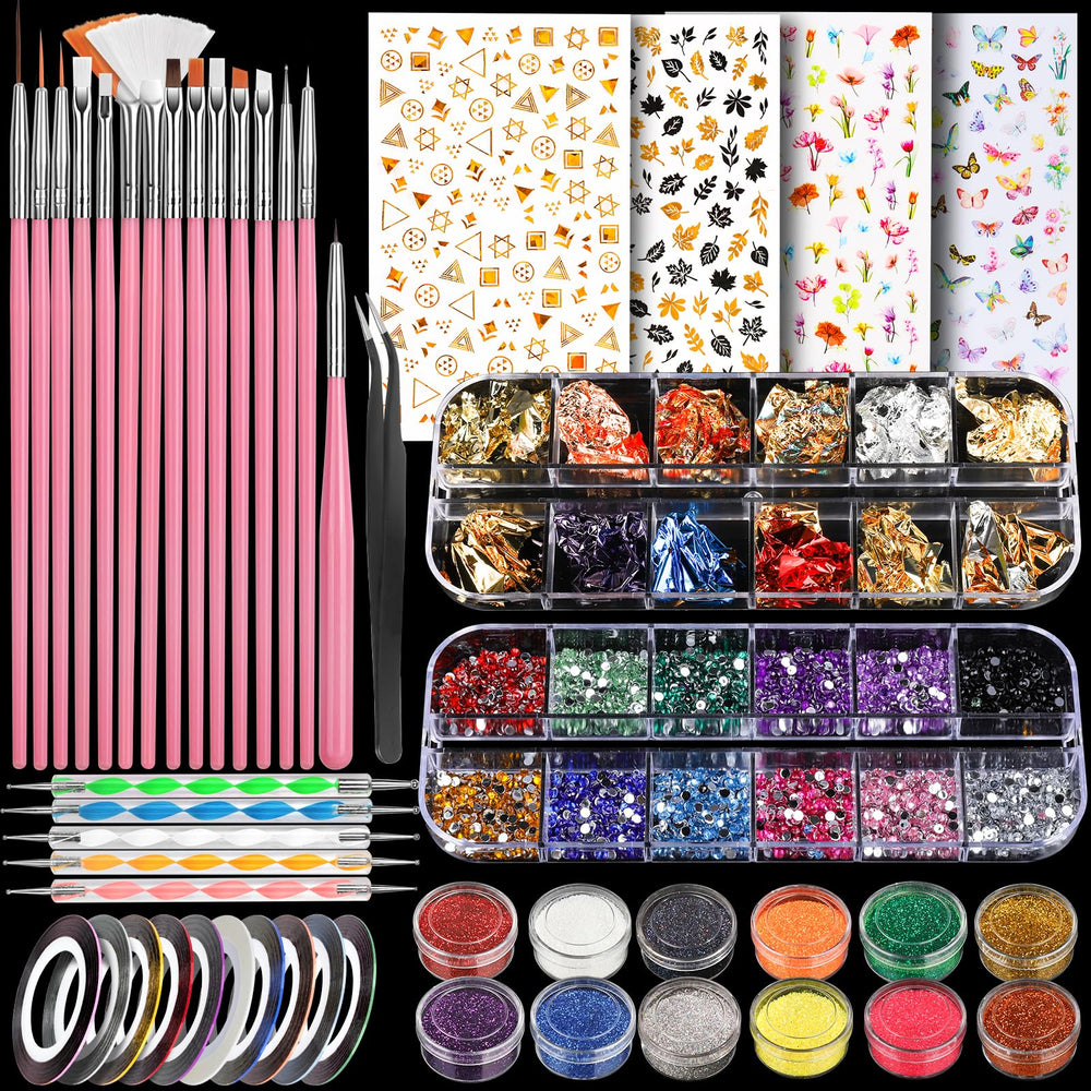Teenitor brochas para arte de uñas, juego completo para crear diseños precisos y profesionales