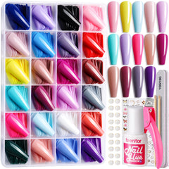 Teenitor full cover coffin nails in 24 colors for quick at home manicure