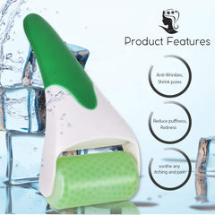 Teenitor rodillo verde hielo, superficie ABS suave para piel sensible.