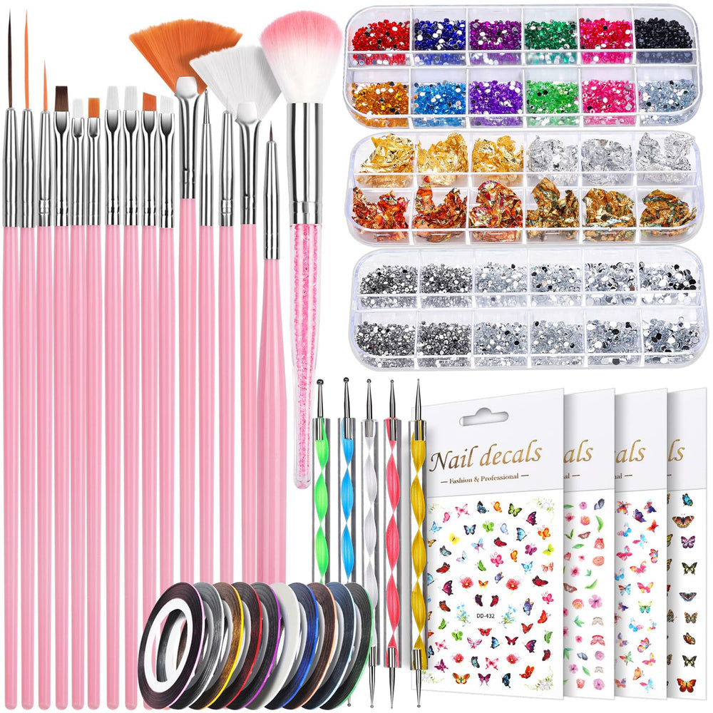 Teenitor kit de brochas para arte de uñas, precisión para diseños detallados.