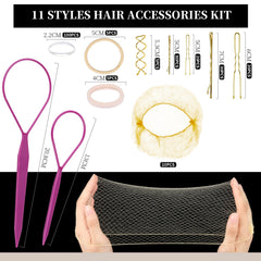 Teenitor kit de cabello con red para recogidos confortables