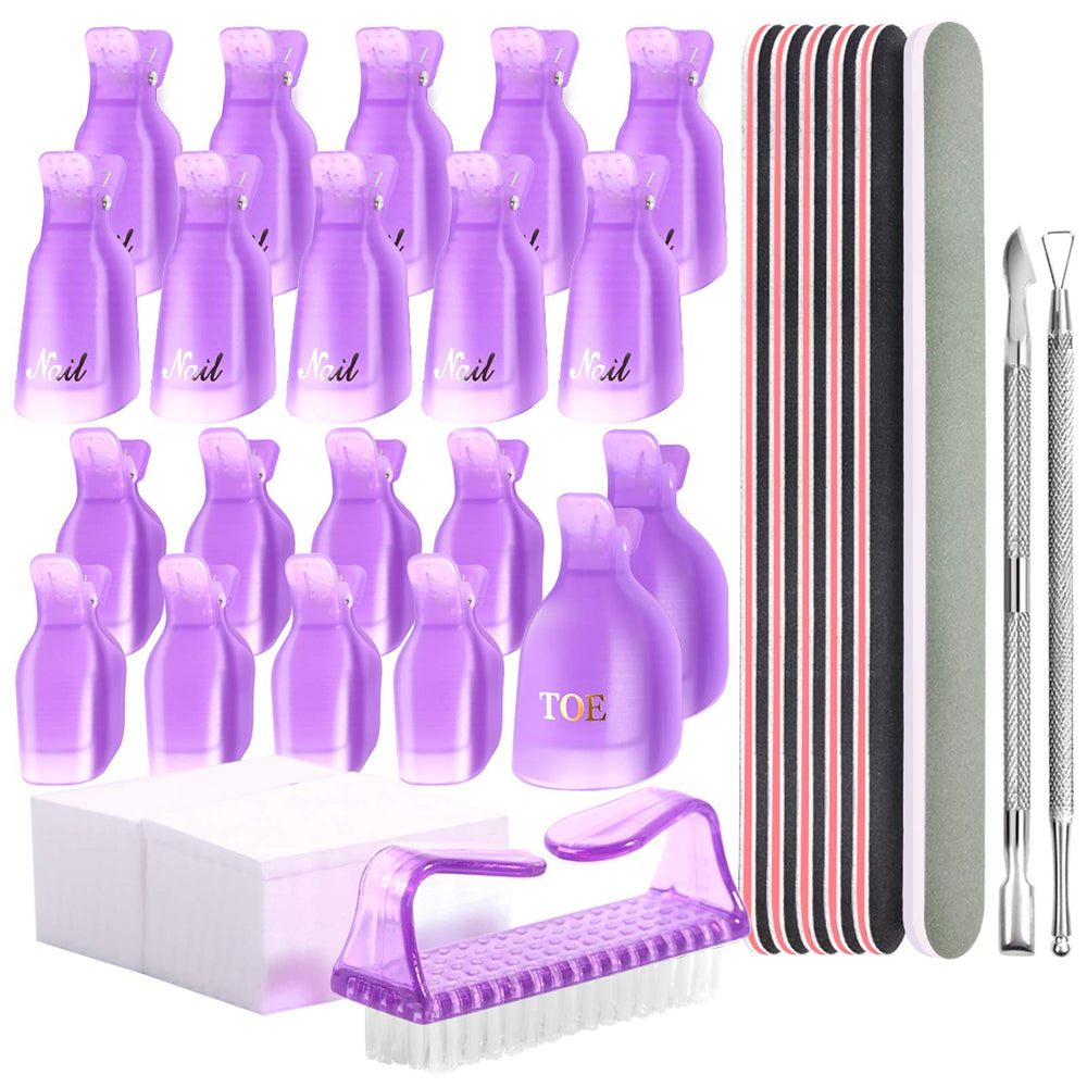 Teenitor kit desmaquillante gel uñas con clips para retirada suave en casa