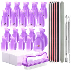 Teenitor kit desmaquillante gel uñas con clips para retirada suave en casa