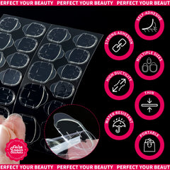 Teenitor: pegatinas adhesivas doble cara para uniones limpias en uñas