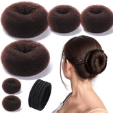 Teenitor rosquilla moño grande para cabello grueso, facilita peinados rápidos y estables.