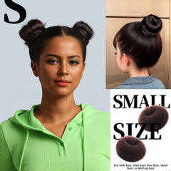 Teenitor rosquilla moño pequeño para cabello fino, perfecto para niñas y looks ligeros.