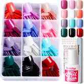 Teenitor Uñas cortas cuadradas en 12 colores brillantes para cambios de look