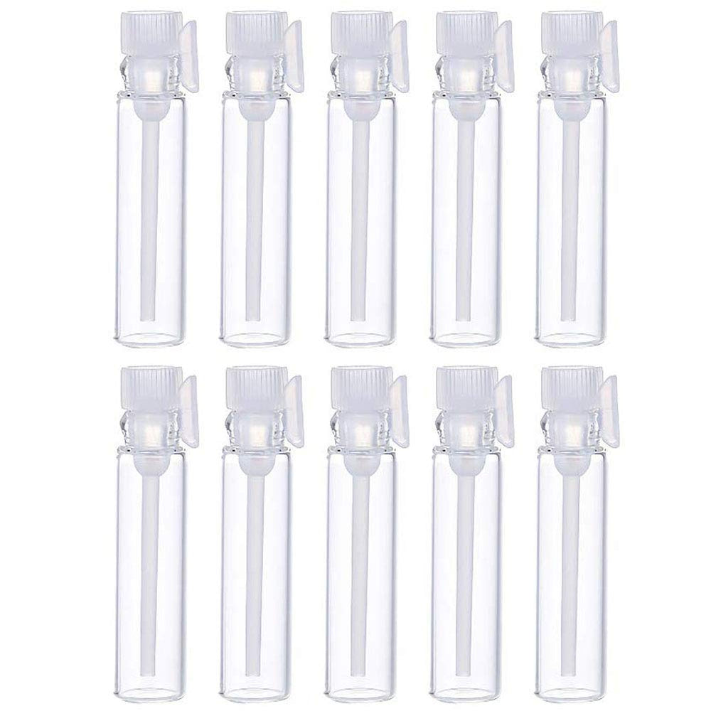 Teensery frascos de muestra de vidrio 1 ml con tapa clara para aromaterapia en casa.