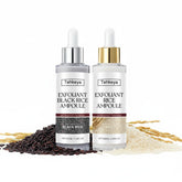 Tehkeya dúo de botellas con exfoliante de arroz para rostro y cuerpo.