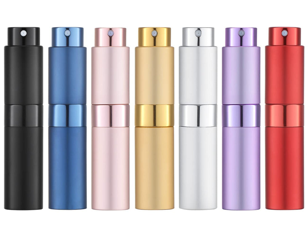 Atomizador Tekson de viaje 8 ml en aluminio, ideal para bolso.