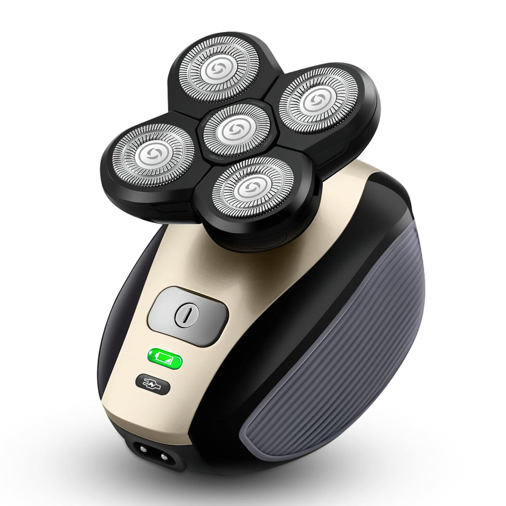 Telfun Upgrade 5-in-1 head shaver front view for a smooth, efficient shave
