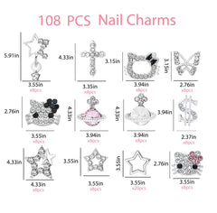 TemBelle charms uñas 3D kawaii corazones, ideal para acentos brillantes