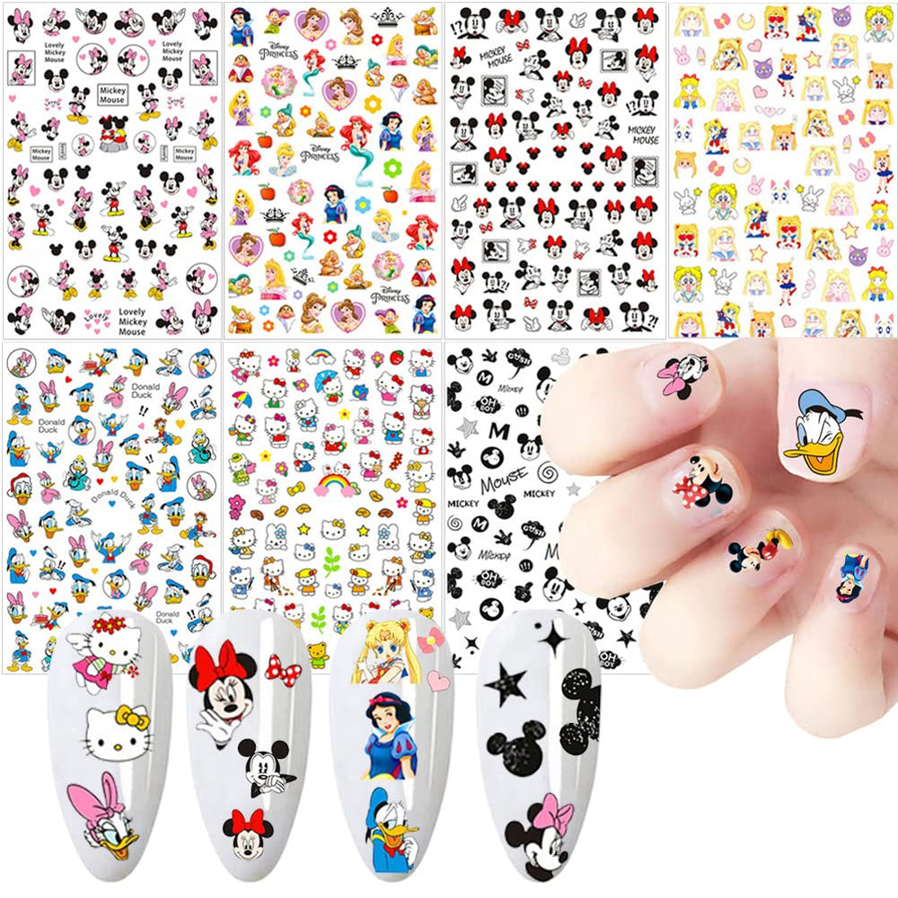 Temote pegatinas de uñas con dibujos animados, decorativas y fáciles de aplicar.