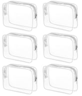 Bolsas cosméticos transparentes de Tergy, conjunto de 6 para organizar maquillaje en viaje.