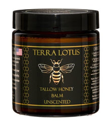 Bálsamo Terra Lotus de grasa de ternera con miel en envase de cuatro onzas para hidratación suave