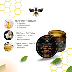 Terra Lotus balm applied to hand for quick, non-greasy absorption.