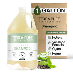 Terra Pure Hotel Shampoo galón para rellenar dispensadores de huéspedes