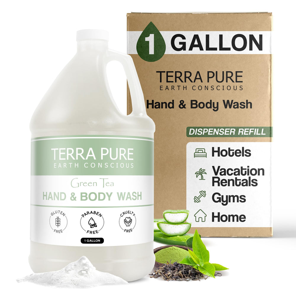 Terra Pure Jabon Hotel Galón Dispensador: recarga rápida para locales comerciales.