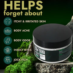 Terramed Just Think Comfort exfoliante corporal con árbol de té para renovar la piel.