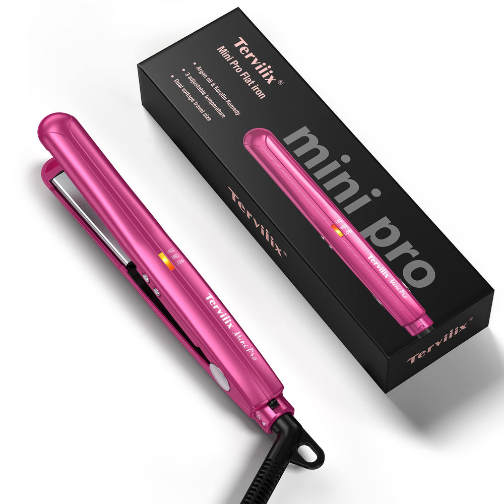 Terviiix plancha mini ajustable de temperatura; ideal para retoques rápidos en cabello corto