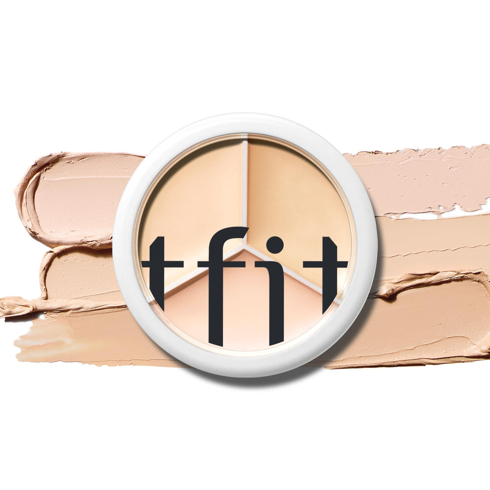 TFIT paleta correctores 3 en 1, empaque visible para retoques y cobertura natural.